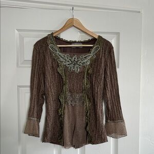 ‘Pretty Angel’ Brown Blouse